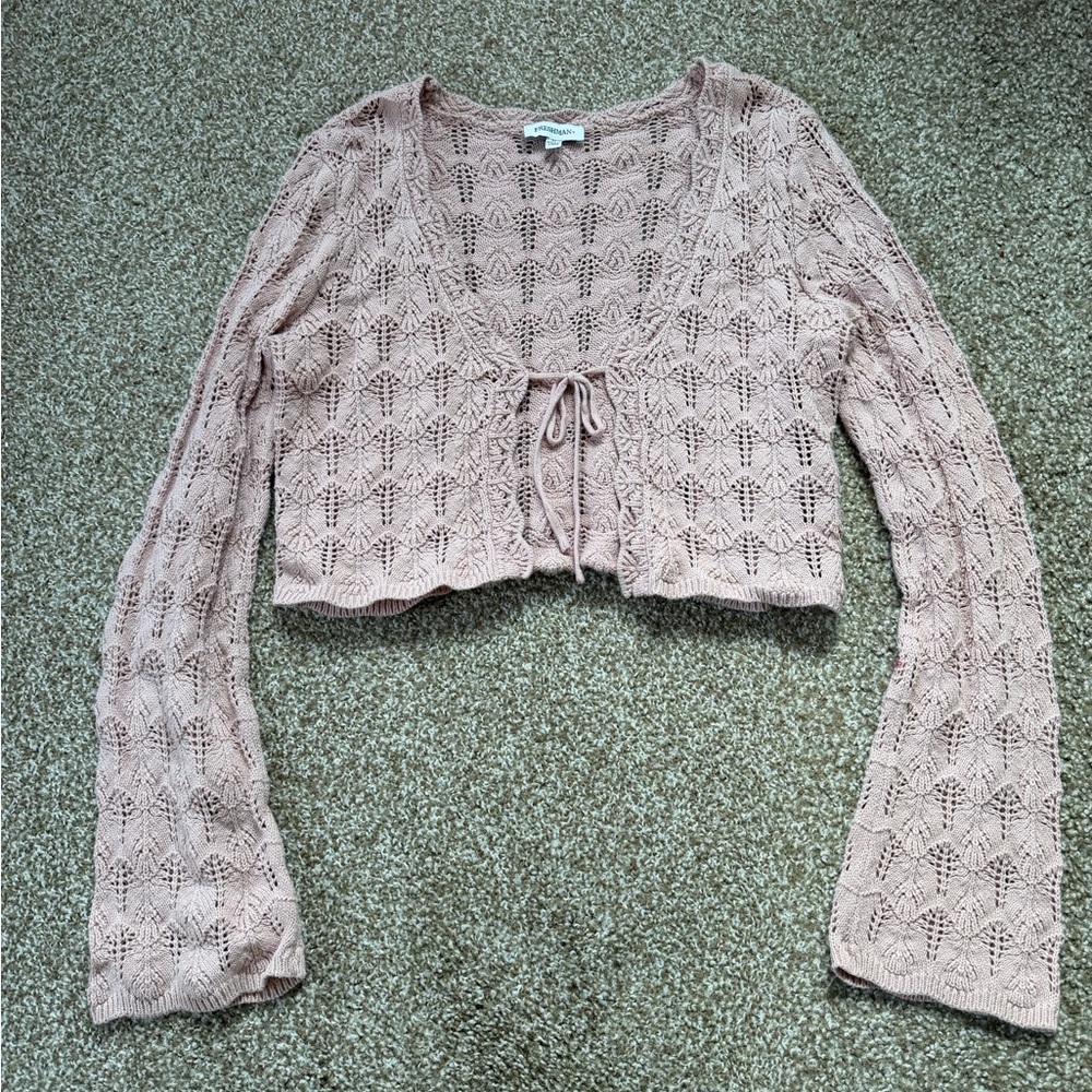 Cropped Tie-Front Cardigan